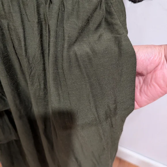 Anthropologie Olive Green Linen Blend Dress Size 2X - Picture 5 of 12